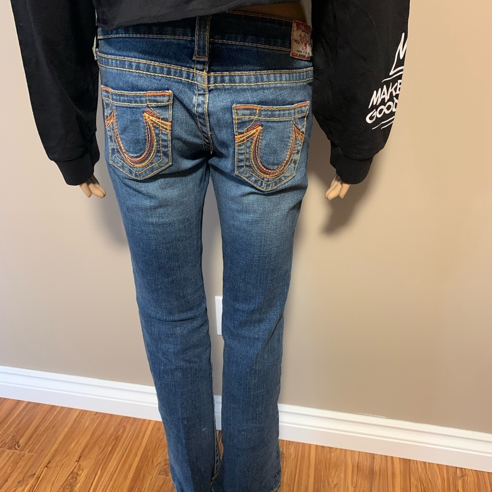 True Religion Women's Rainbow Gina Blue Jeans Size 26